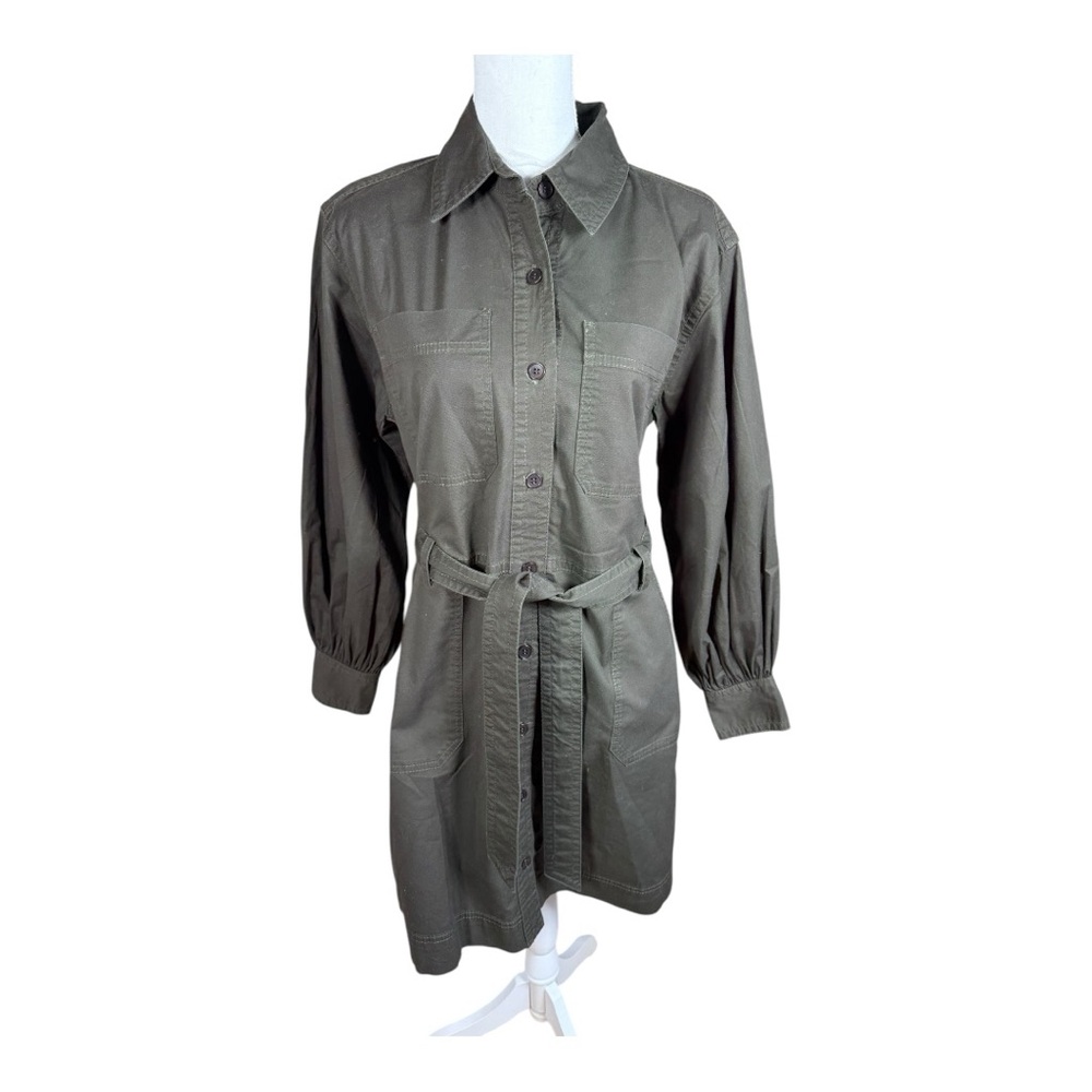 Banana Republic Olive Long Sleeve Dress Tall‎